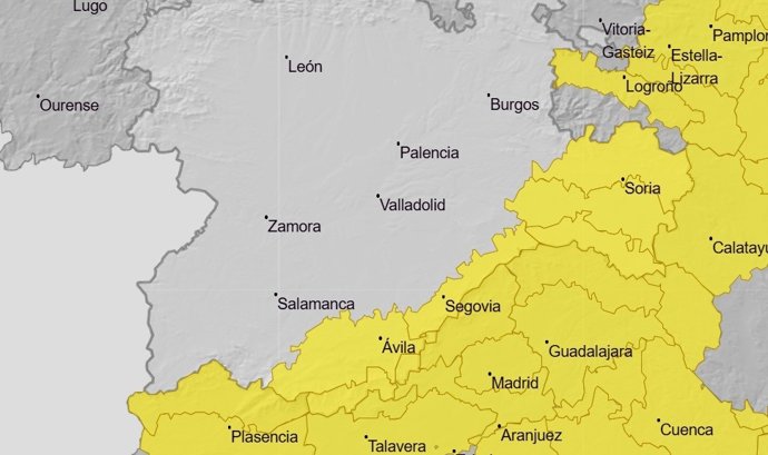 Aemet activa avisos amarillos por calor en Ávila, Segovia y Soria y por tormentas en esta última provincia