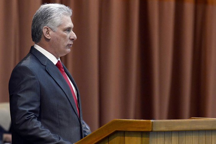 Archivo - HAVANA, April 19, 2018  The newly elected President of the Council of State of Cuba, Miguel Diaz-Canel, delivers a speech after the announcement of his election during a session of Cuba's National Assembly of People's Power, in Havana, capital o