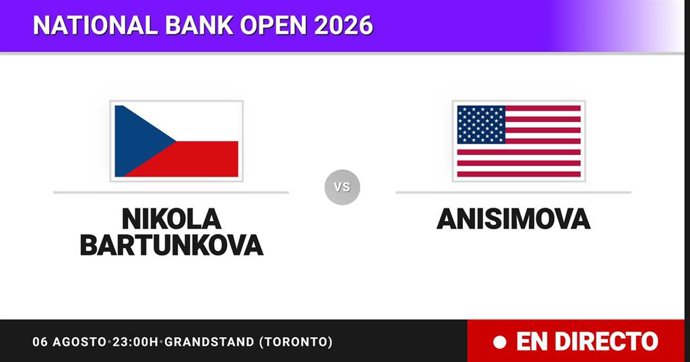 Nikola Bartunkova - Amanda Anisimova: resumen y estadísticas del partido de Dieciseisavos de final de National Bank Open