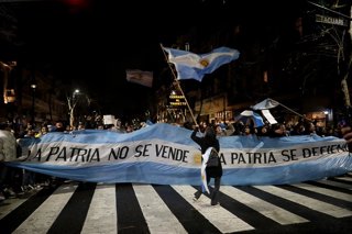 Manifestació en contra del projecte de Llei de Propietat Privada a Buenos Aires