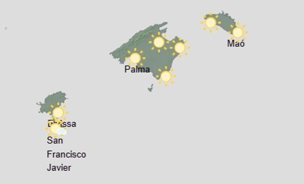 El tiempo hoy, viernes 7 de agosto, en Baleares.