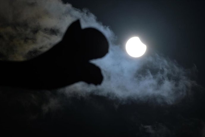 Archivo - Eclipse parcial del sol visto desde el Cementerio Municipal de San Amaro, a 29 de marzo de 2025, en A Coruña, Galicia (España). Durante la mañana de este sábado ha sido posible observar desde España un eclipse parcial de Sol. Este fenómeno, que 