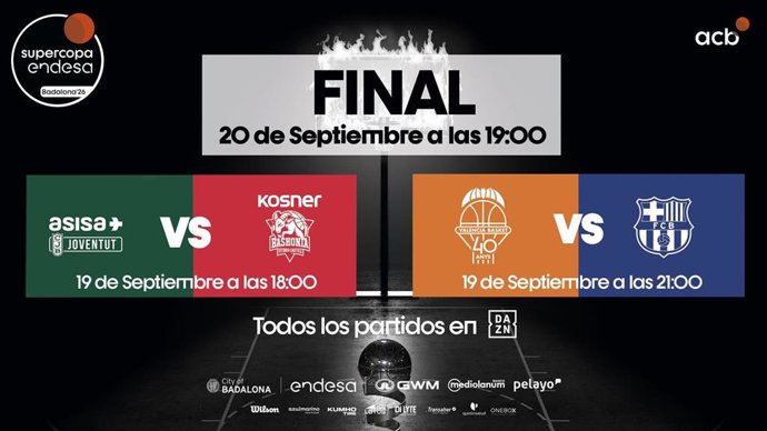 La Supercopa Endesa de baloncesto desvela los horarios de las semifinales y la final en Badalona.