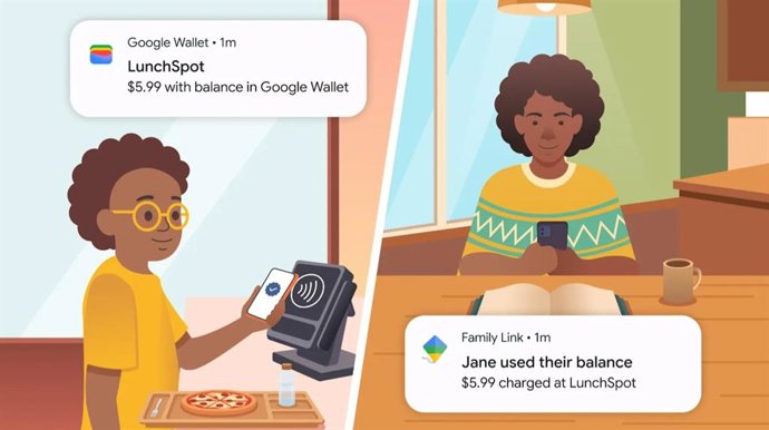 Ferramenta para enviar dinheiro de pais para filhos por meio do Google Wallet.