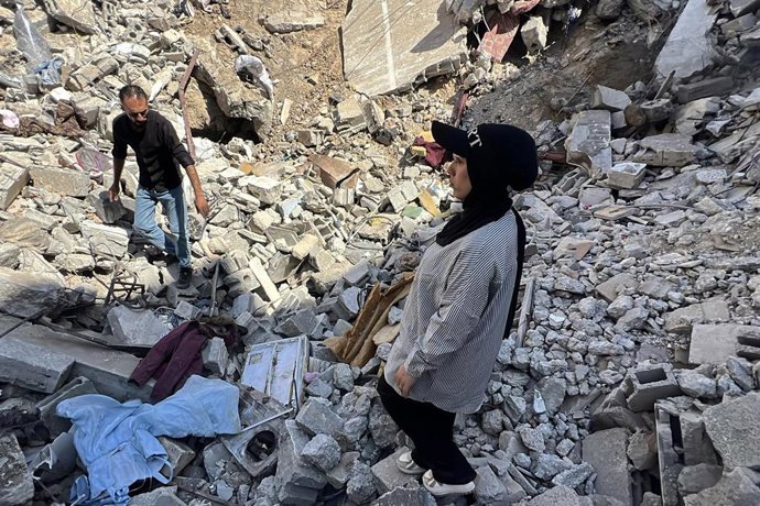 Secuelas de un ataque israelí en Gaza 
