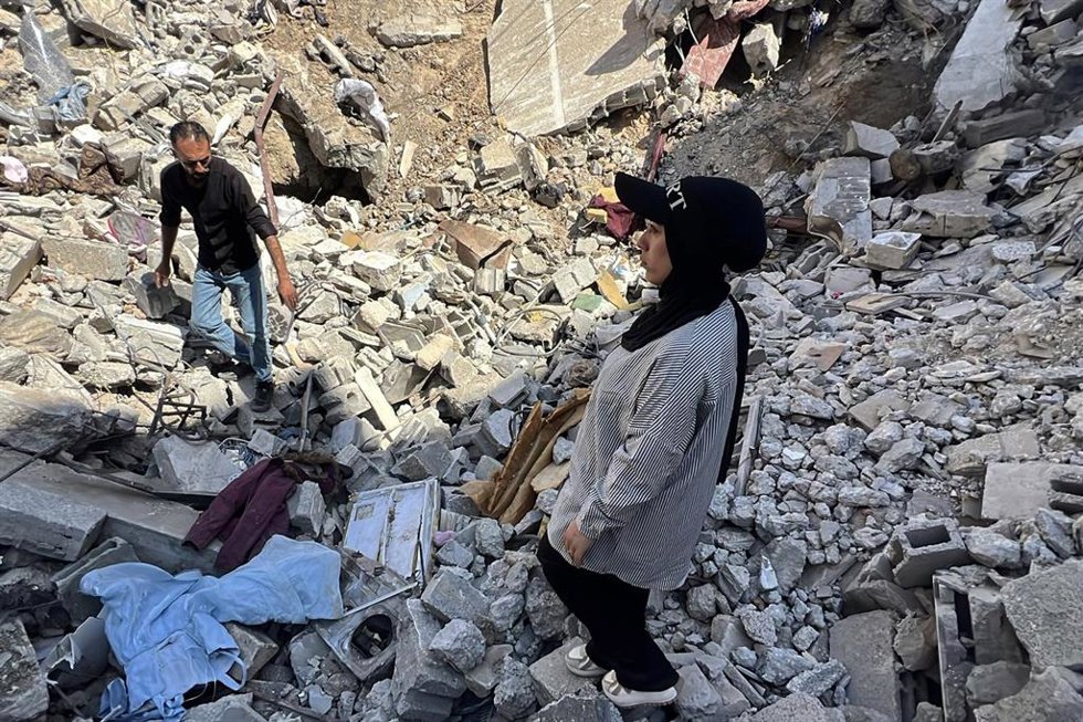 Secuelas de un ataque israelí en Gaza 