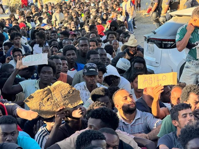 Migrantes llegados a Ceuta. ARCHIVO.