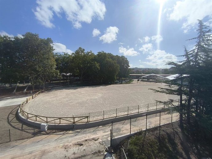 Nueva pista de entrenamiento del Complejo Deportivo de Las Mestas, en Gijón.