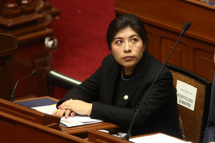 Archivo - November 28, 2022, LIMA, LIMA, PERU: LIMA 28 DE NOVIEMBRE DEL 2022...LA PRESIDENTA DEL CONSEJO DE MINISTROS BETSSY CHAVEZ SE PRESENTA ANTE EL HEMICICLO DEL CONGRESO DE LA REPUBLICA JUNTO A LOS MINISTROS DE ESTADO , PARA EXPONER LOS DICTAMENES DE