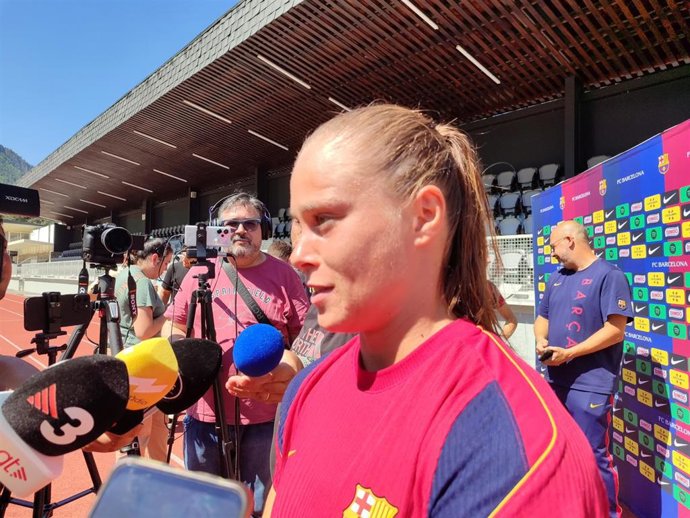 La delantera del Barça Femení Ewa Pajor en el 'stage' de pretemporada en Andorra La Vella (Andorra), el viernes 7 de agosto de 2026