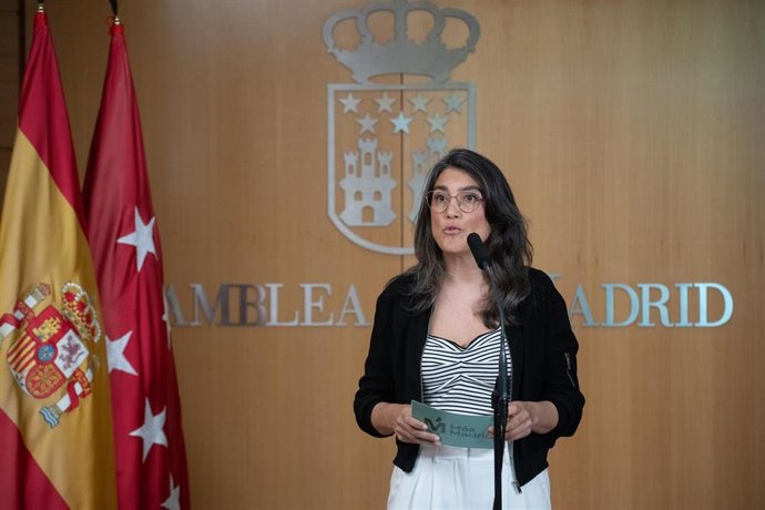 Archivo - La portavoz de Más Madrid en la Asamblea, Manuela Bergerot, durante una sesión plenaria en la Asamblea de Madrid, a 23 de abril de 2026, en Madrid (España).