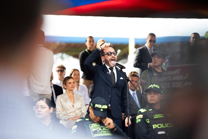 July 20, 2026, Medellin, Antioquia, Colombia: Colombia's president-elect Abelardo De la Espriella takes part during the Independence Day of Colombia military parade in Medellin, Colombia on July 20, 2026.