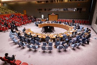 UNITED NATIONS, July 14, 2026  -- UN Security Council holds an emergency meeting on the situation in the Middle East at the UN headquarters in New York, on July 13, 2026. A Chinese envoy on Monday expressed serious concern over the escalating tensions sur