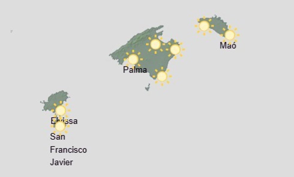 El tiempo hoy, sábado 8 de agosto, en Baleares.