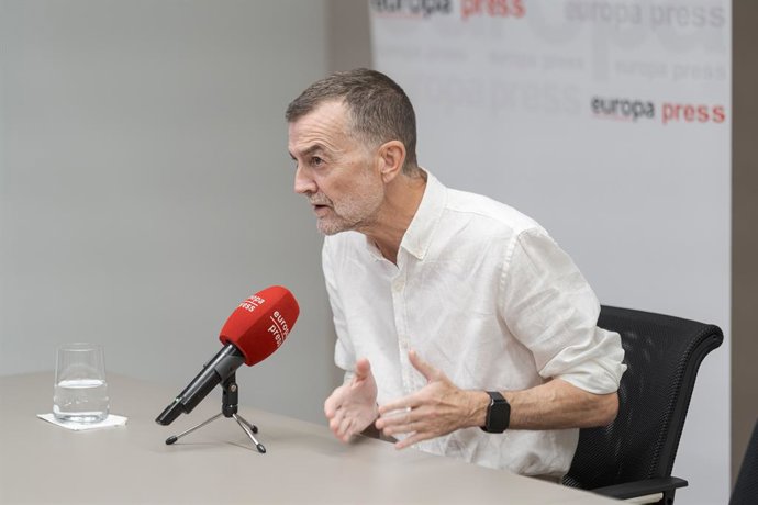 El coordinador federal de Izquierda Unida (IU), Antonio Maíllo, en una entrevista con Europa Press