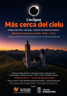 Cartel de la campaña para ver el eclipse desde Cuitunigru.