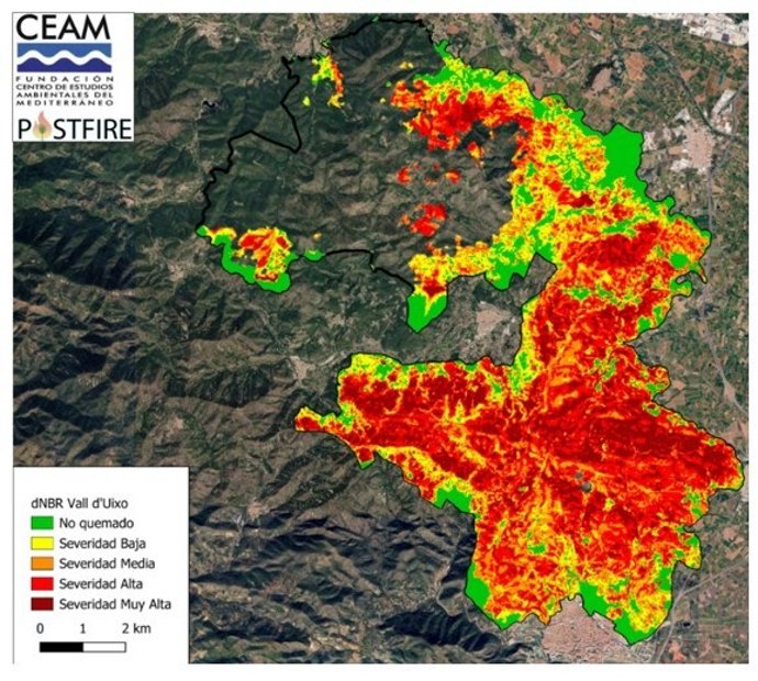 Análisis sobre las condiciones de la vegetación previas al incendio que han podido influir en el comportamiento del incendio forestal declarado el pasado 25 de julio en la Vall d'Uixó.
