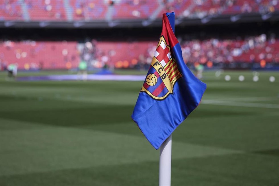 Archivo - Banderín del FC Barcelona