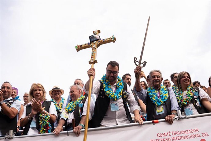 El presidente del Principado, Adrián Barbón, durante el Descenso Internacional del Sella.