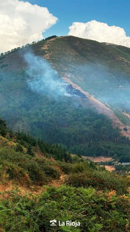 Incendio en Ezcaray provocado por rayos