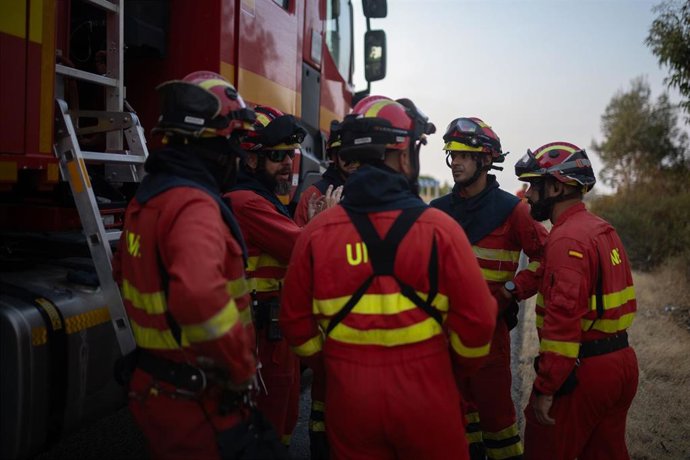 El incendio de Niebla (Huelva) continúa activo con más de 4.000 hectáreas afectadas. A 8 de agosto de 2026 en Niebla (Huelva, Andalucía, España). 