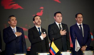 Archivo - June 25, 2026, Bogota, Bogota D.C, Colombia: Colombia's president elect, Abelardo De la Espriella and his running mate Jose Manuel Restrepo receive their electoral credentials that accredit them as president and vice-president of Colombia starti