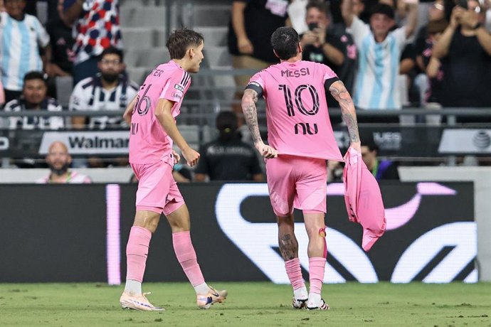 Rodrigo de Paul celebra su gol con el Inter Miami ante Monterrey vistiendo la camiseta de Leo Messi