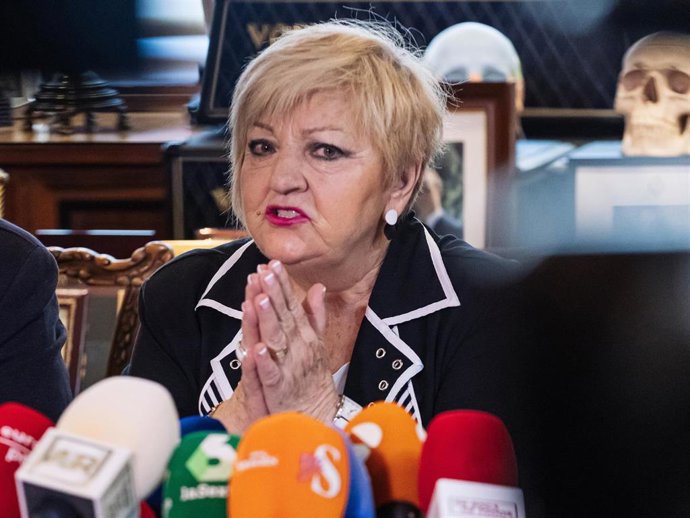 Archivo - Carmen Balfagón durante la rueda de prensa del caso Daniel Sancho
