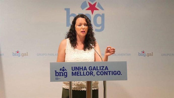Archivo - La portavoz parlamentaria de Agricultura del BNG, Sonia Vidal, en una comparecencia de prensa, en imagen de archivo.