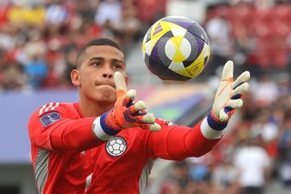 Futbol, Colombia vs Francia. Mundial sub 20, Chile 2025. El jugador de Colombia Jordan Garcia es fotografiado durante el partido por el tercer lugar del mundial sub 20 contra Francia disputado en el estadio Nacional de Santiago,