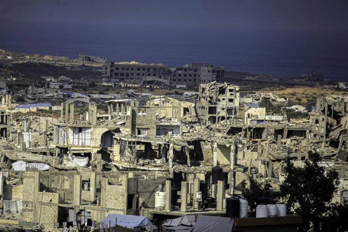 Secuelas de los bombardeos israelíes en la Franja de Gaza 