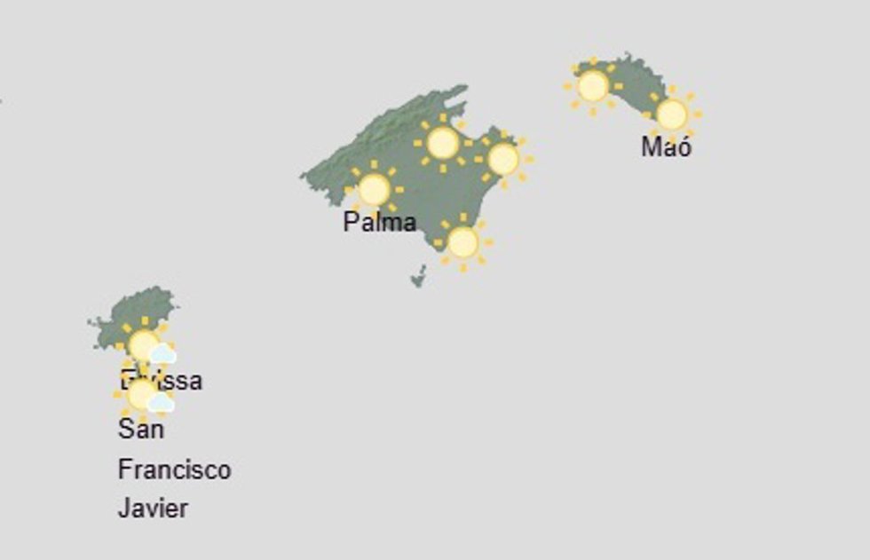 El tiempo hoy, lunes 10 de agosto, en Baleares.