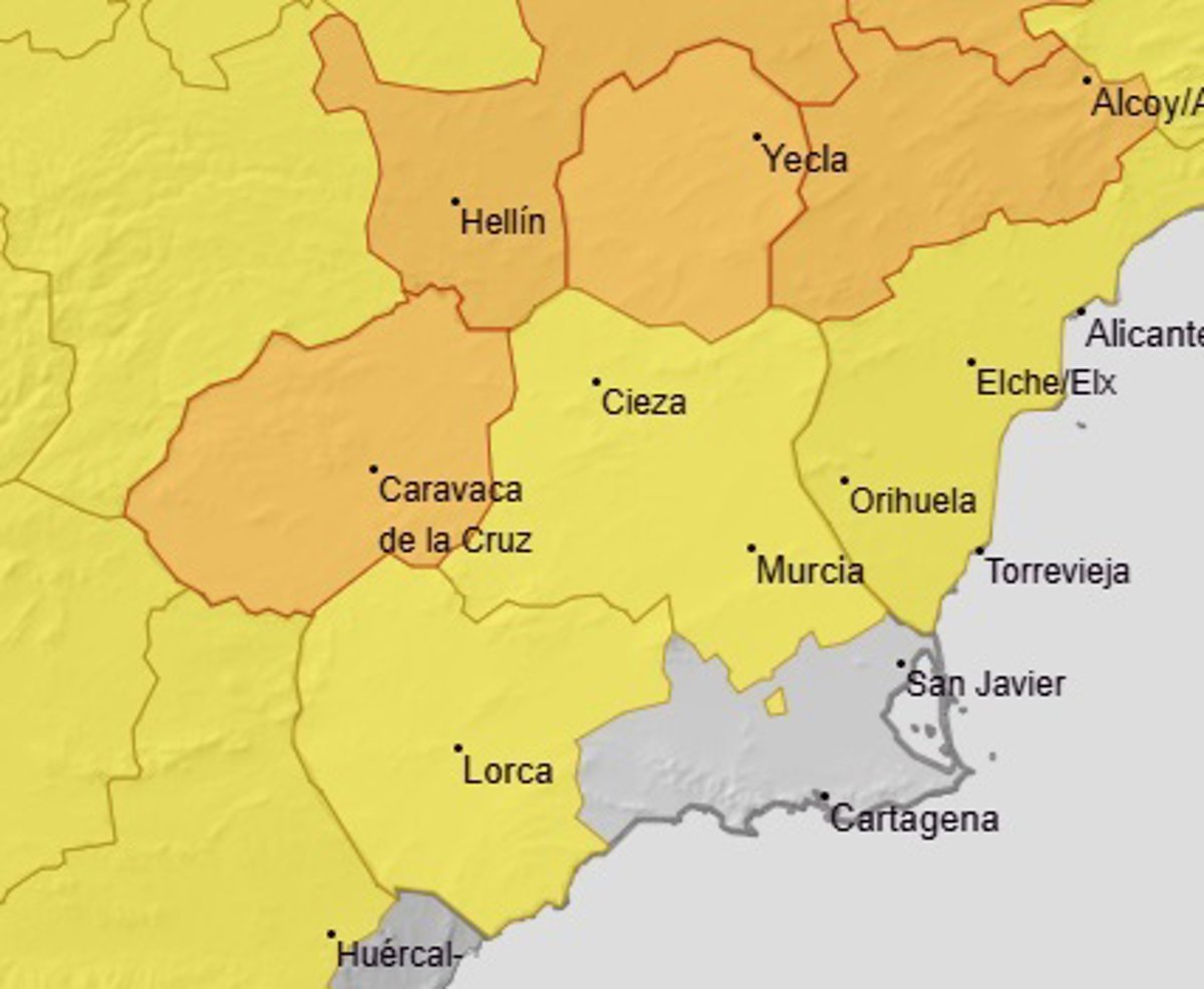 La Aemet amplía el aviso naranja por lluvias y tormentas al Altiplano y Noroeste este lunes