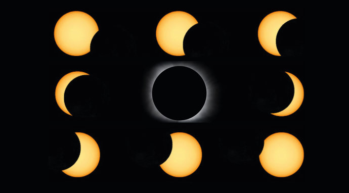 Fases del eclipse solar en Zaragoza