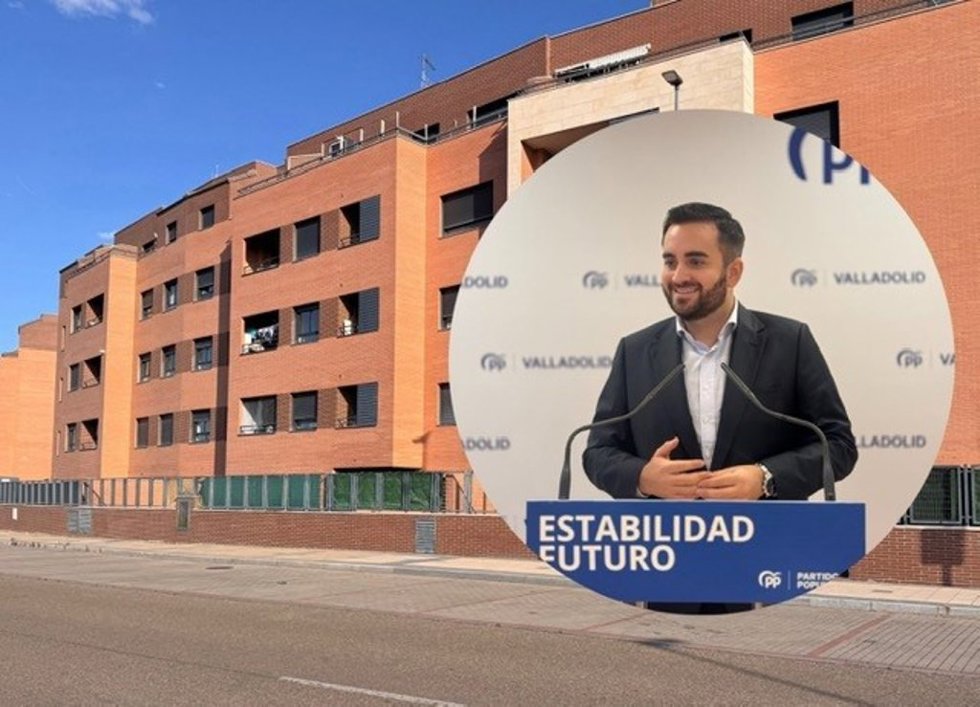 Alonso junto al edificio de Arroyyo donde hay varias viviendas ocupadas ilegalmente.