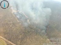Extinguido el incendio forestal declarado el sábado en el paraje Cueva de la Mora de Almonaster (Huelva)