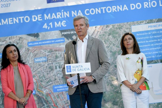 Rueda, durante su participación en el acto en Marín.