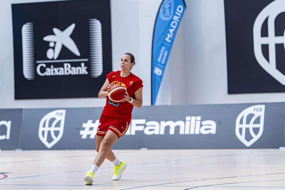 Andrea Vilaró durante un entrenamiento con la selección española