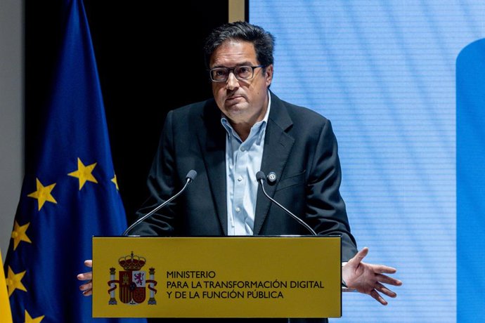 El ministro para la Transformación Digital y de la Función Pública, Óscar López, este lunes en rueda de prensa.