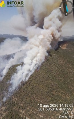 Incendio forestal en Peñas de Riglos.