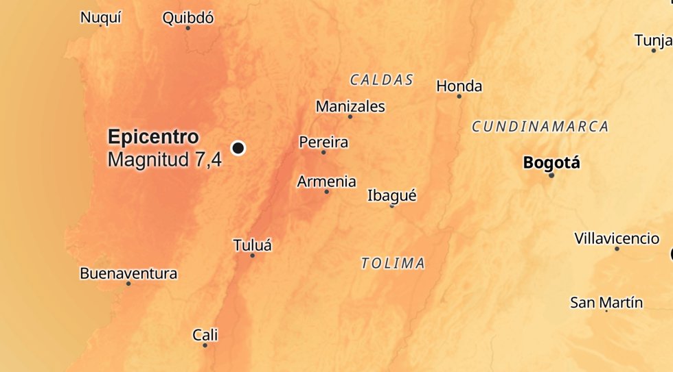 Mapas del terremoto en Colombia: dónde ha sido el epicentro y en qué lugares se ha sentido más