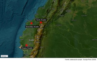 Afectaciones dadas a conocer por el Gobierno de Ecuador, atribuidas al terremoto de magnitud 7,4 que sacudió horas antes a Colombia