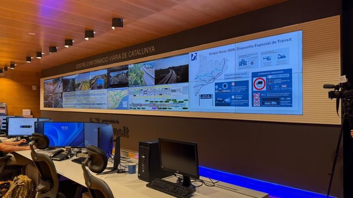 El Centri d'Informació Viària de Catalunya, preparat per al seguiment de l'estat del tràfic durant l'eclipsi