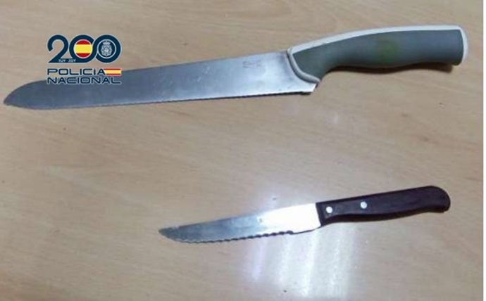 Cuchillos intervenidos por la Policía Nacional