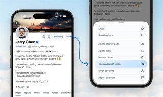 Nueva función para ocultar las republicaciones en Bluesky.