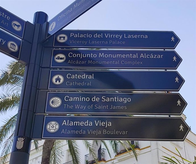 Nueva señalética turística instalada en Jerez de la Frontera (Cádiz)