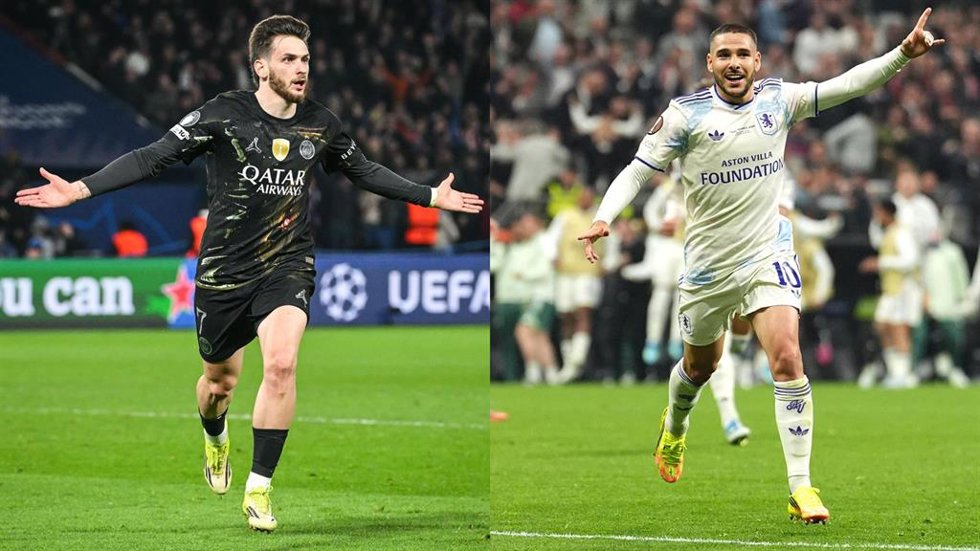 Khvicha Kvaratskhelia (PSG) y Emiliano Buendía (Aston Villa).