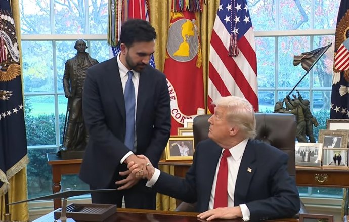 Archivo - El presidente de EEUU, Donald Trump, recibe al nuevo alcalde de Nueva York, Zohran Mamdani