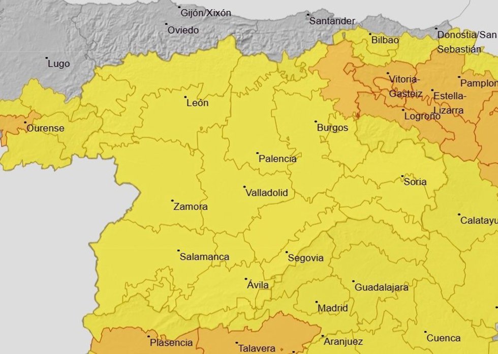 Toda CyL estará mañana en alerta por calor con aviso naranja en el norte de Burgos y Treviño con máximas de hasta 39ºC