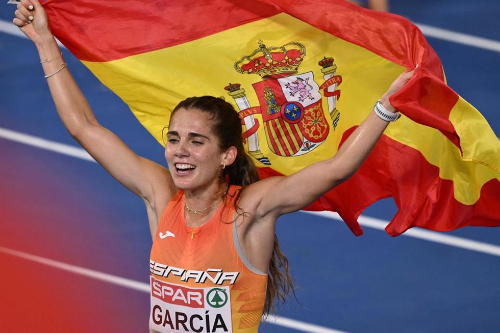 Archivo - Marta García, después de una carrera.